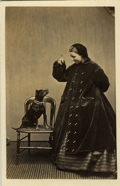 Bierstadt Brothers, portrait of Louise Howland and dog