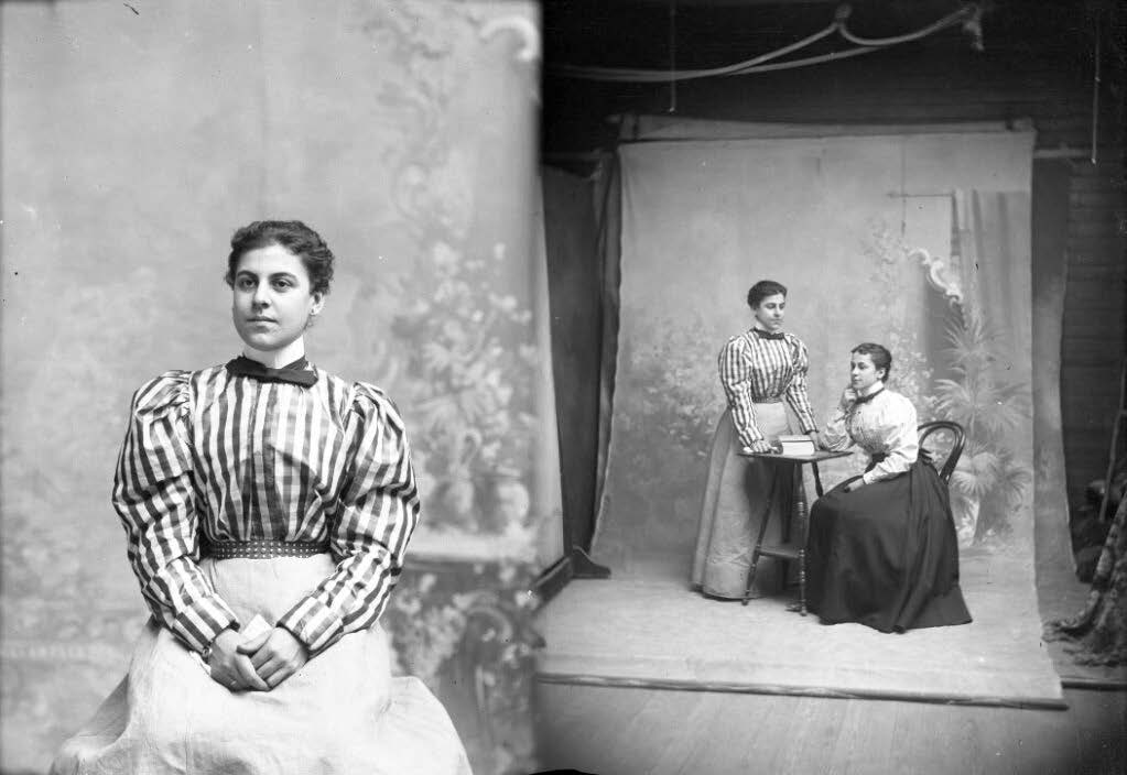 Manuel Goulart (Portuguese, 1866-1946), two portraits, 5 x 7 in., dry plate glass negative. NBWM 1993.48.19.36