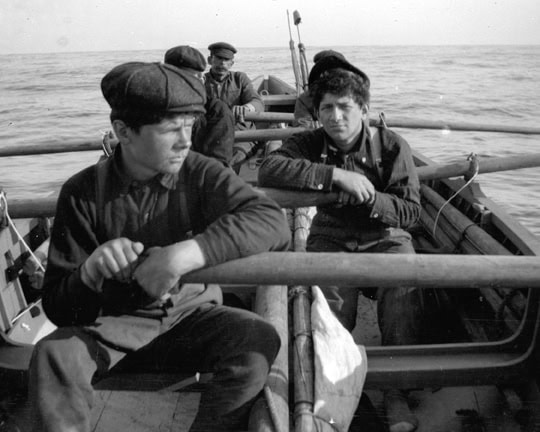 John R. Manta's Whaleboat - Crew at Oars by Albert Cook Church